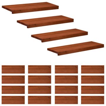 Tappeti per scale 20 pz 80 x 30 x 2 cm Marrone