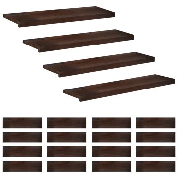 Tappeti per scale 20 pz 100 x 30 x 2 cm Marrone Scuro