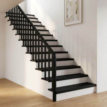 Tappeti per scale 20 pz 90 x 25 x 2 cm Nero