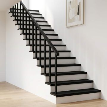 Tappeti per scale 20 pz 90 x 30 x 2 cm Nero