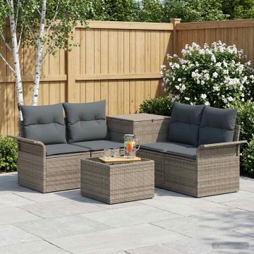 Set di divani 6 pz 4 posto Grigio e Grigio Scuro