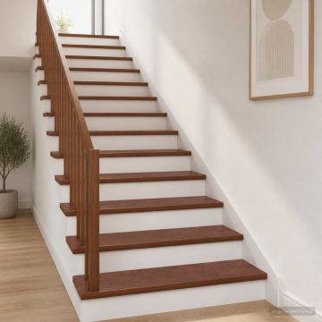 Gradini per Scale 4 pz 120 x 30 x 2 cm Marrone Scuro