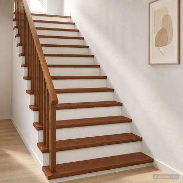 Gradini per Scale 8 pz 120 x 30 x 2 cm Marrone Scuro