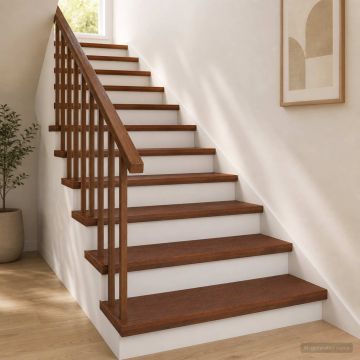Gradini per Scale 12 pz 80 x 25 x 2 cm Marrone Scuro