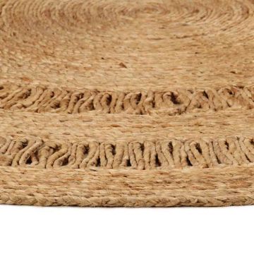 Tappeto Lavorato a Mano in Juta Intrecciata 180 cm Rotondo