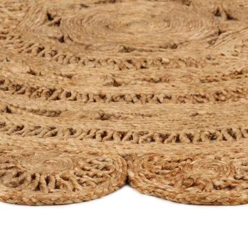 Tappeto Lavorato a Mano in Juta Intrecciata 120 cm Rotondo