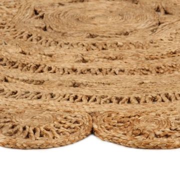Tappeto Lavorato a Mano in Juta Intrecciata 180 cm Rotondo