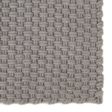 Tappeto Rettangolare Grigio 80x160 cm in Cotone