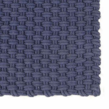 Tappeto Rettangolare Blu Marino 200x300 cm in Cotone