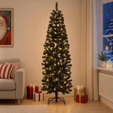 Albero di Natale Artificiale Sottile 180 cm 300 LED