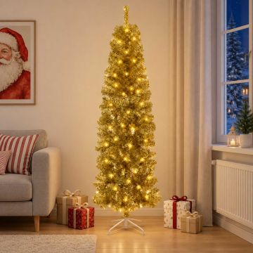 Albero di Natale Artificiale Sottile 180 cm 300 LED