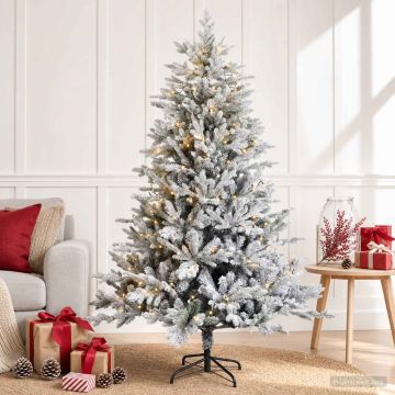 Albero di Natale Artificiale con Rami Pieghevoli 150 cm 150 LED