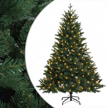 Albero di Natale Artificiale con Rami Pieghevoli 150 cm 150 LED