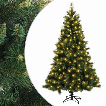 Albero di Natale Artificiale con Rami Pieghevoli 120 cm 150 LED