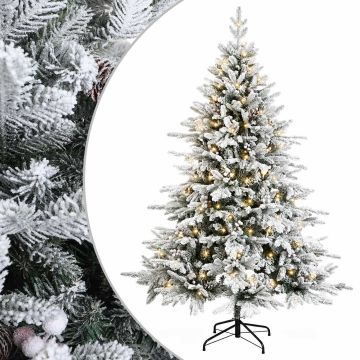 Albero di Natale Artificiale con Rami Pieghevoli 150 cm 150 LED
