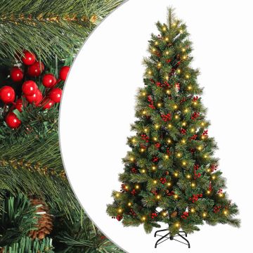 Albero di Natale Artificiale con Rami Pieghevoli 150 cm 150 LED