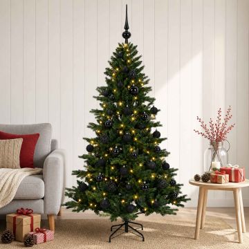 Albero di Natale artificiale con palline 150 cm 150 LED