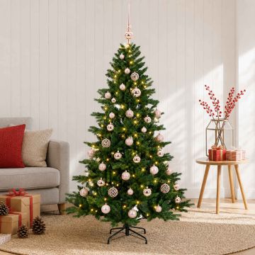 Albero di Natale artificiale con palline 150 cm 150 LED