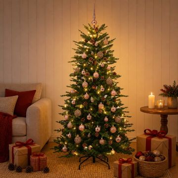 Albero di Natale Artificiale con Rami Pieghevoli 120 cm 150 LED
