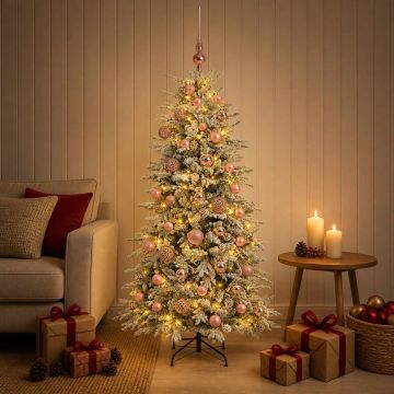 Albero di Natale Artificiale con Rami Pieghevoli 120 cm 150 LED