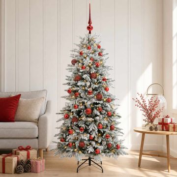 Albero di Natale Artificiale con Rami Pieghevoli 150 cm 150 LED