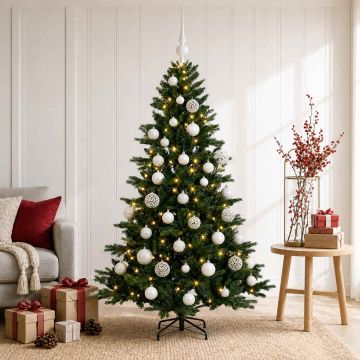Albero di Natale artificiale con palline 150 cm 150 LED