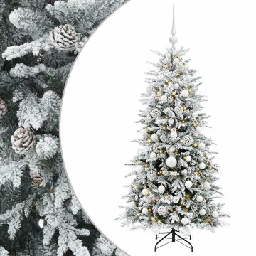 Albero di Natale artificiale con palline 120 cm 150 LED