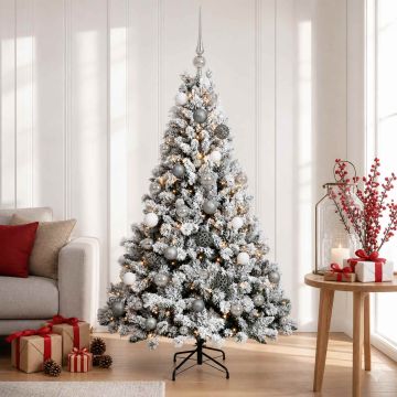 Albero di Natale Artificiale con Palline 120 cm 150 LED