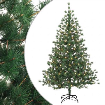 Albero di Natale Artificiale con Rami Pieghevoli 210 cm 300 LED