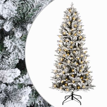 Albero di Natale Artificiale con Rami Pieghevoli 180 cm 300 LED