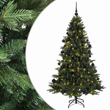 Albero di Natale artificiale con palline 210 cm 300 LED