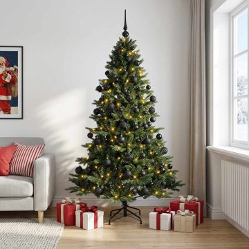 Albero di Natale artificiale con palline 240 cm 300 LED