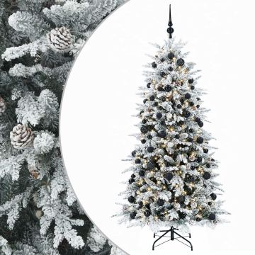Albero di Natale artificiale con palline 210 cm 300 LED
