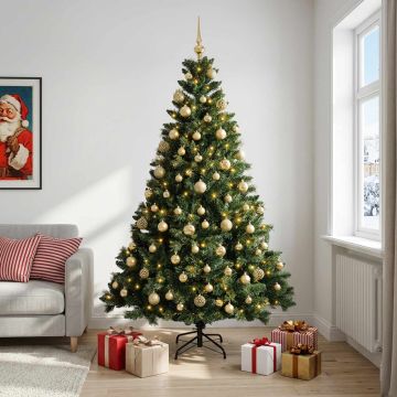 Albero di Natale Artificiale con Palline 240 cm 300 LED