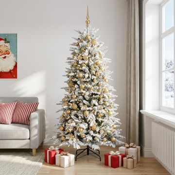 Albero di Natale artificiale con palline 210 cm 300 LED