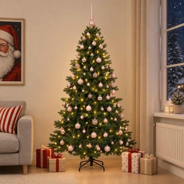 Albero di Natale artificiale con palline 180 cm 300 LED