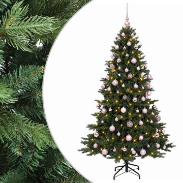 Albero di Natale artificiale con palline 210 cm 300 LED