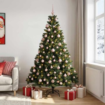 Albero di Natale Artificiale con Palline 210 cm 300 LED