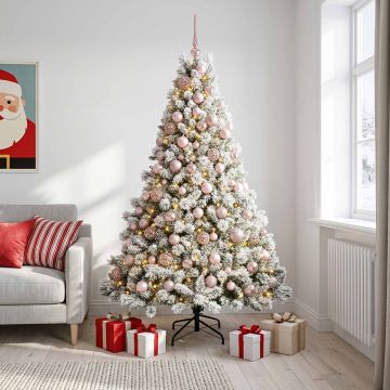 Albero di Natale Artificiale con Palline 180 cm 300 LED