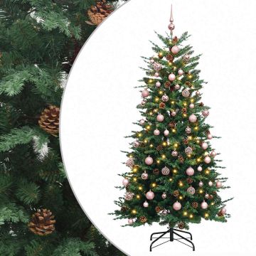 Albero di Natale Artificiale con Rami Pieghevoli 240 cm 300 LED