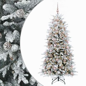 Albero di Natale Artificiale con Rami Pieghevoli 240 cm 300 LED