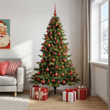 Albero di Natale artificiale con palline 180 cm 300 LED