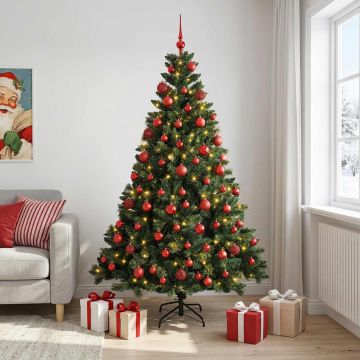 Albero di Natale Artificiale con Palline 240 cm 300 LED