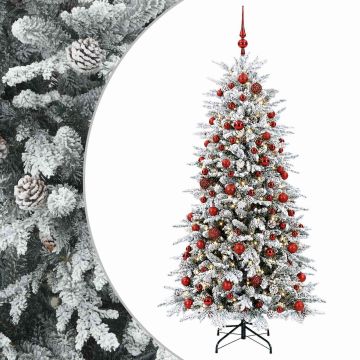 Albero di Natale artificiale con palline 210 cm 300 LED