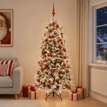 Albero di Natale Artificiale con Rami Pieghevoli 240 cm 300 LED