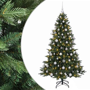 Albero di Natale artificiale con palline 210 cm 300 LED