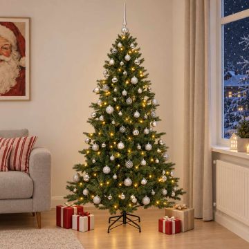 Albero di Natale artificiale con palline 240 cm 300 LED