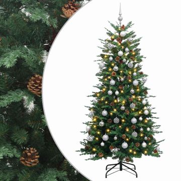 Albero di Natale Artificiale con Rami Pieghevoli 240 cm 300 LED