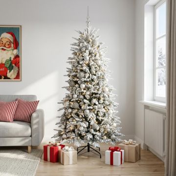 Albero di Natale Artificiale con Rami Pieghevoli 210 cm 300 LED