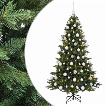 Albero di Natale artificiale con palline 210 cm 300 LED